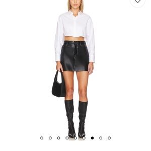 Good American Black faux  Leather Skirt